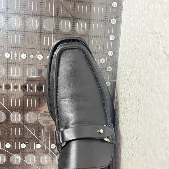 Allen Edmonds Seven Frontino Men Size 10B Black Leather Monkstrap Loafer Shoes