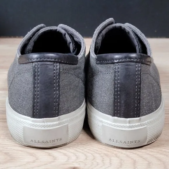 AllSaints Dumont Shoes Mens Size 7 US 40 EU Gray Canvas Casual Preppy Sneakers