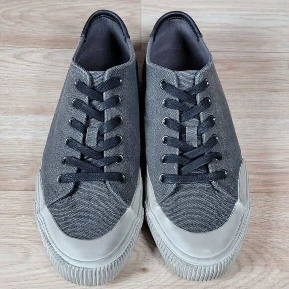 AllSaints Dumont Shoes Mens Size 7 US 40 EU Gray Canvas Casual Preppy Sneakers