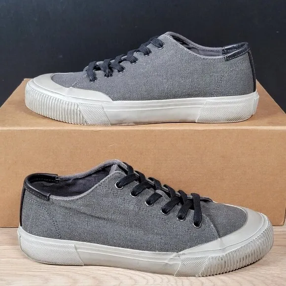AllSaints Dumont Shoes Mens Size 7 US 40 EU Gray Canvas Casual Preppy Sneakers