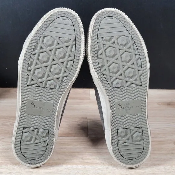 AllSaints Dumont Shoes Mens Size 7 US 40 EU Gray Canvas Casual Preppy Sneakers