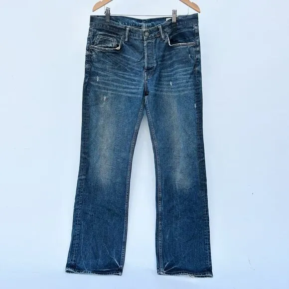 AllSaints Men’s Y2K Boot Cut Cowboy Western Denim Jeans 36 32