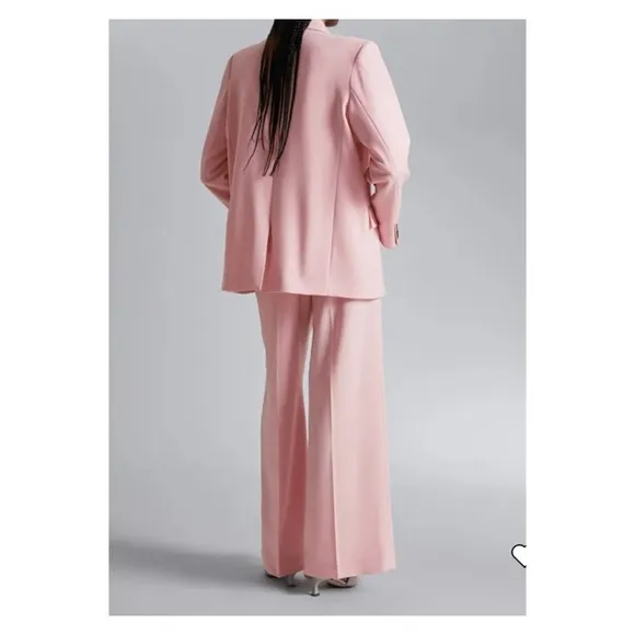 &amp; OTHER STORIES Light Pink Oversized Double Breasted Blazer Jacket Size 10