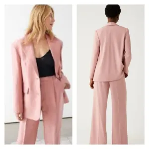 &amp; OTHER STORIES Light Pink Oversized Double Breasted Blazer Jacket Size 10