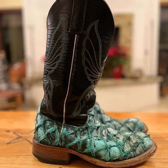 Anderson Bean Black Cowboy Western Boots with Durable Soles