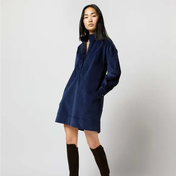 ANN MASHBURN ANAYA Popover Corduroy Dress