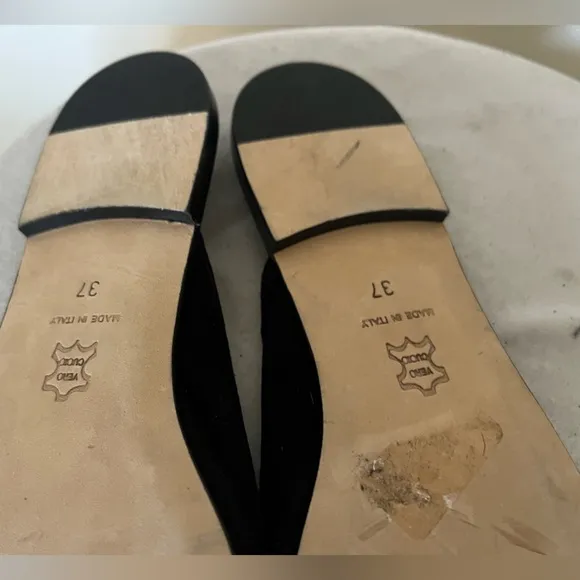 Ann Mashburn Joy Mule Black Suede Slip On Shoes Size 37