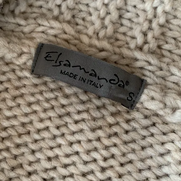 Anthropologie Elsamanda Chunky Soft Oatmeal Made in Italy Knit Sweater Size S