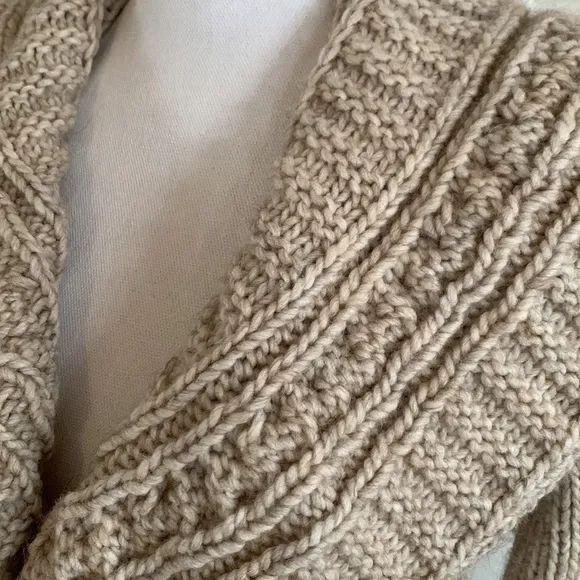 Anthropologie Elsamanda Chunky Soft Oatmeal Made in Italy Knit Sweater Size S