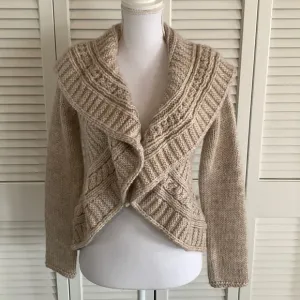 Anthropologie Elsamanda Chunky Soft Oatmeal Made in Italy Knit Sweater Size S