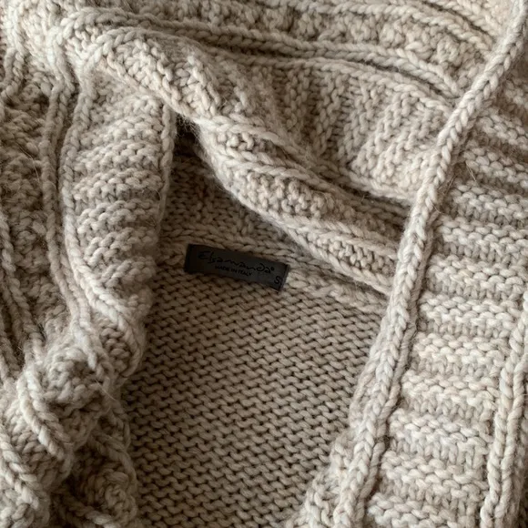 Anthropologie Elsamanda Chunky Soft Oatmeal Made in Italy Knit Sweater Size S