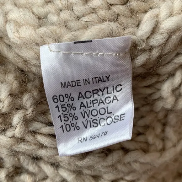 Anthropologie Elsamanda Chunky Soft Oatmeal Made in Italy Knit Sweater Size S