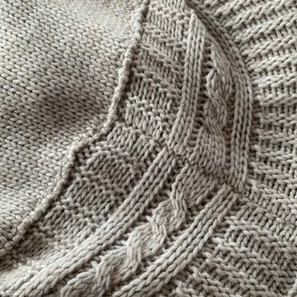 Anthropologie Elsamanda Chunky Soft Oatmeal Made in Italy Knit Sweater Size S