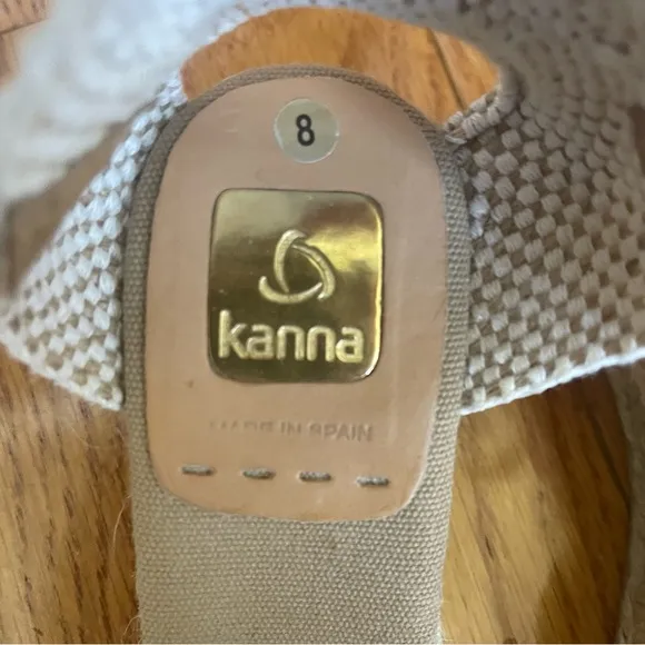 Anthropologie Kanna beige suede platform espadrille wedge sandals size 38 / 7.5