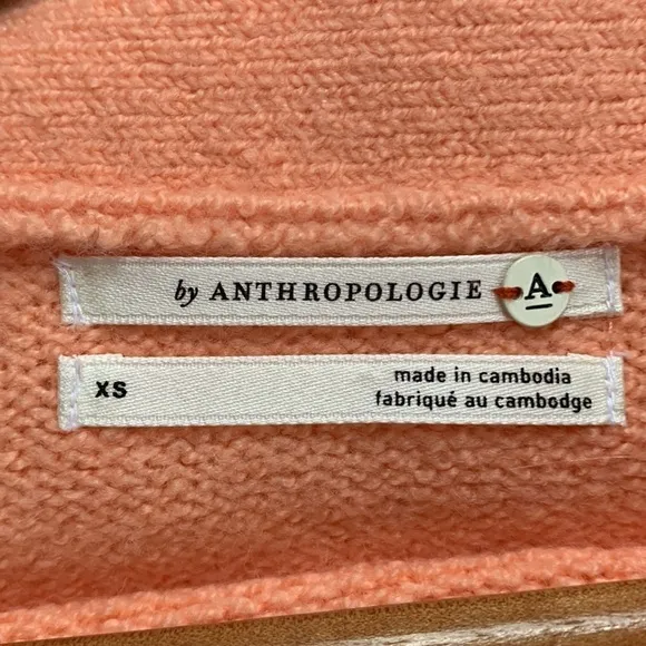 Anthropologie Naomi peach orange merino wool blend boat neck sweater