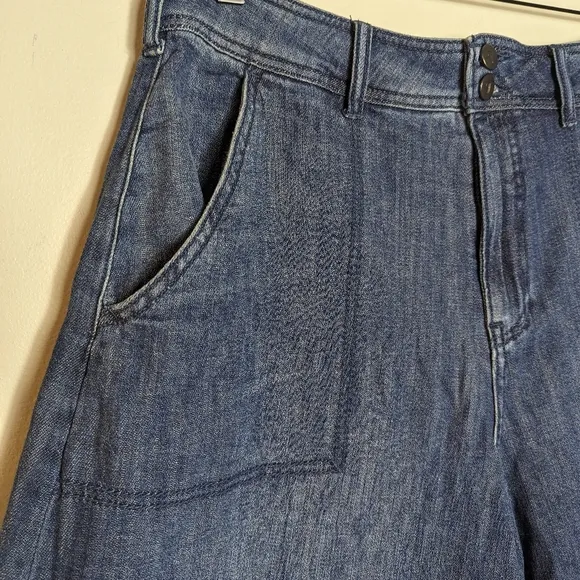 Anthropologie Pilcro Denim Cropped Utility Culottes Jean