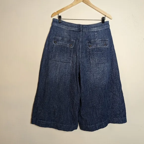 Anthropologie Pilcro Denim Cropped Utility Culottes Jean