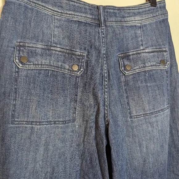 Anthropologie Pilcro Denim Cropped Utility Culottes Jean