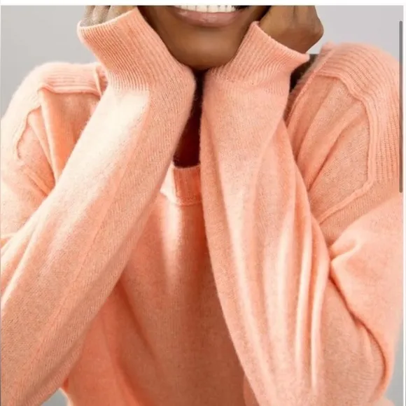Anthropologie Pilcro Emmeline Boat-Neck100% Cashmere Sweater Size XS Coral 23