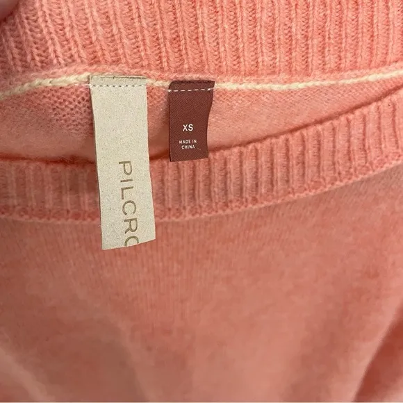 Anthropologie Pilcro Emmeline Boat-Neck100% Cashmere Sweater Size XS Coral 23