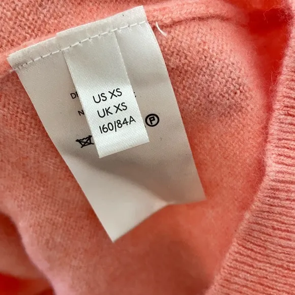 Anthropologie Pilcro Emmeline Boat-Neck100% Cashmere Sweater Size XS Coral 23