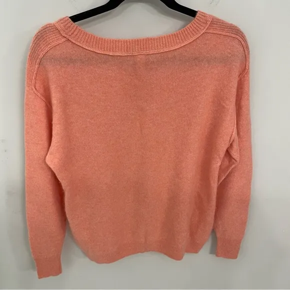 Anthropologie Pilcro Emmeline Boat-Neck100% Cashmere Sweater Size XS Coral 23
