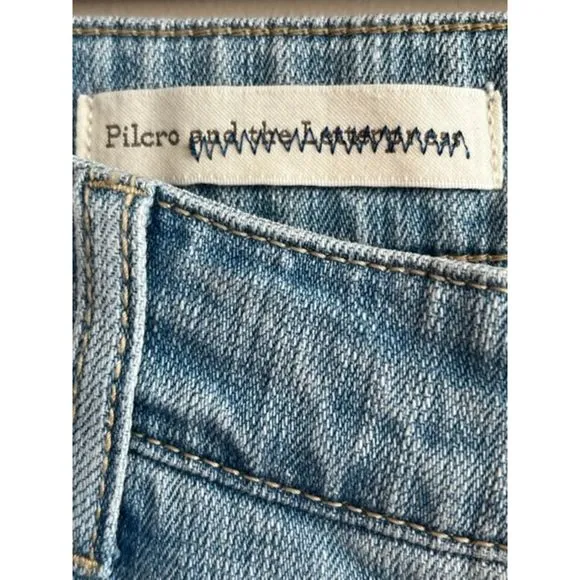ANTHROPOLOGIE /Pilcro /“HYPHEN” patchwork Denim Boy‎ Fit Crop Size 30/25