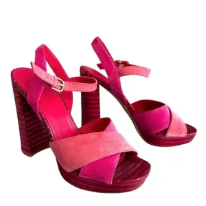 Anthropologie | Pour La Victoire Pink Yasminks Criss Cross Sandals Size 6.5