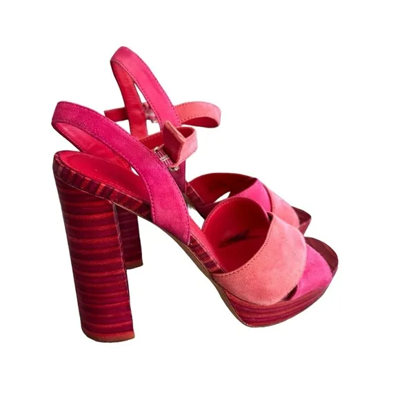 Anthropologie | Pour La Victoire Pink Yasminks Criss Cross Sandals Size 6.5