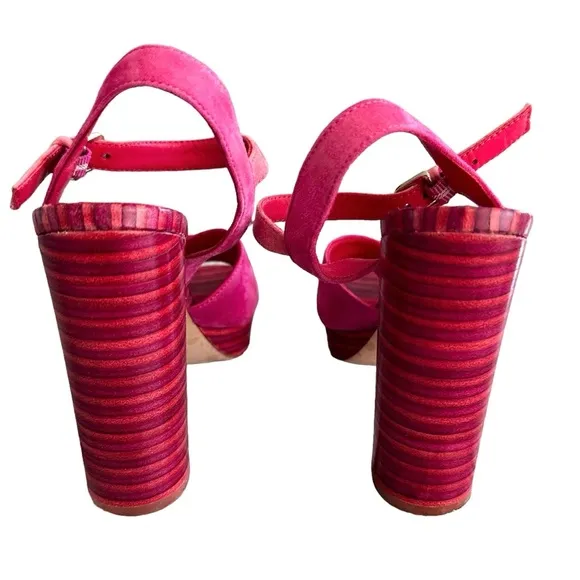 Anthropologie | Pour La Victoire Pink Yasminks Criss Cross Sandals Size 6.5