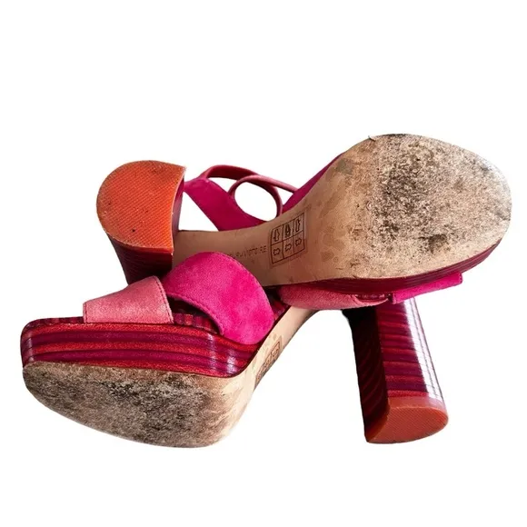 Anthropologie | Pour La Victoire Pink Yasminks Criss Cross Sandals Size 6.5