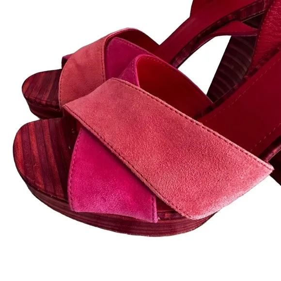 Anthropologie | Pour La Victoire Pink Yasminks Criss Cross Sandals Size 6.5