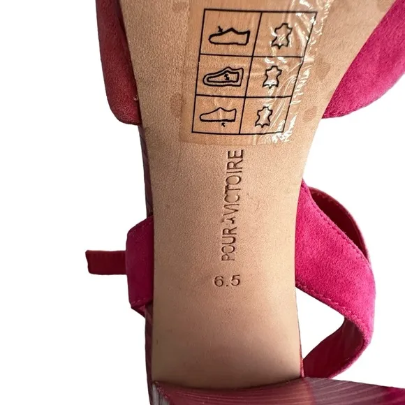 Anthropologie | Pour La Victoire Pink Yasminks Criss Cross Sandals Size 6.5