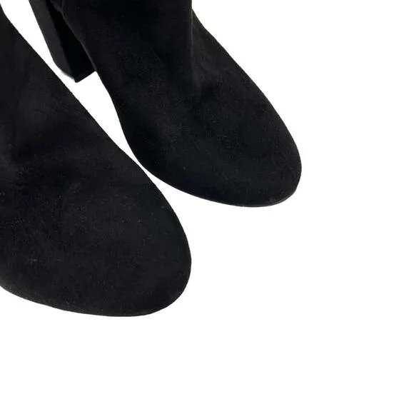 Anthropologie x Faryl Robin Sofia Vegan Suede Knee-High Black Heeled Boot 9