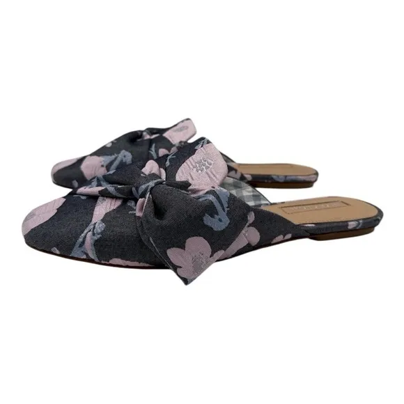 Antonio Melani Mohana Mules Blue Floral Slip-on Slides Shoes size 6.5