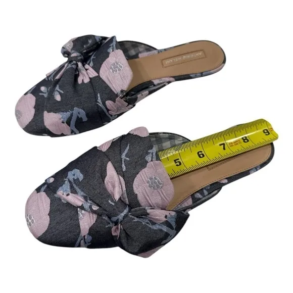 Antonio Melani Mohana Mules Blue Floral Slip-on Slides Shoes size 6.5