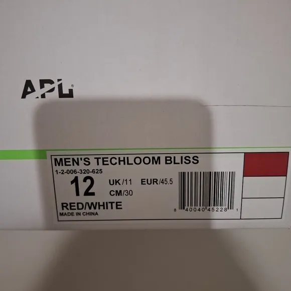 APL Red White Slip-on Shoes Techloom Bliss Size 12