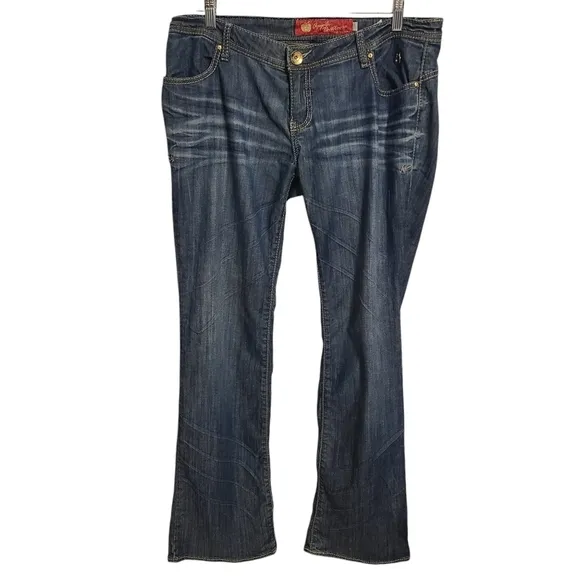 Apple Bottoms | Women's Vintage Bootcut Distressed Jeans (Size 13/14)