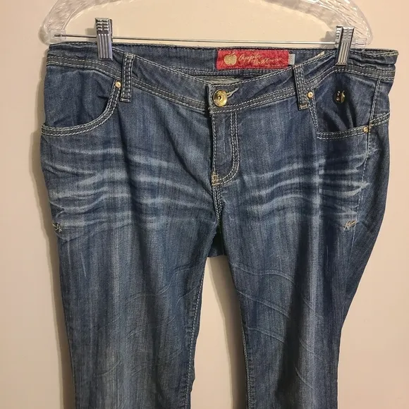 Apple Bottoms | Women's Vintage Bootcut Distressed Jeans (Size 13/14)