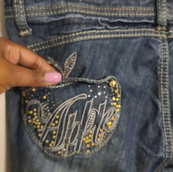 Apple Bottoms | Women's Vintage Bootcut Distressed Jeans (Size 13/14)