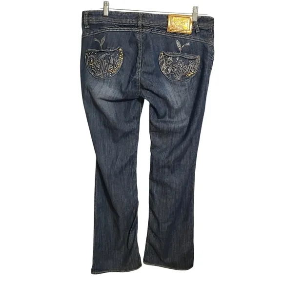 Apple Bottoms | Women's Vintage Bootcut Distressed Jeans (Size 13/14)
