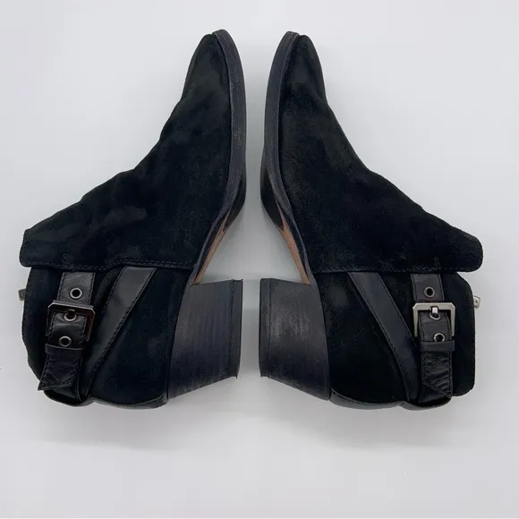 Aquatalia Black Suede Waterproof Farin Ankle Booties Boots Women Size 9 Italy