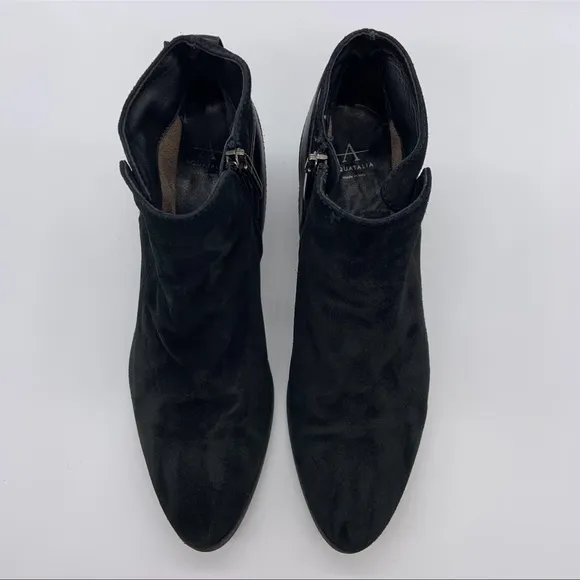 Aquatalia Black Suede Waterproof Farin Ankle Booties Boots Women Size 9 Italy