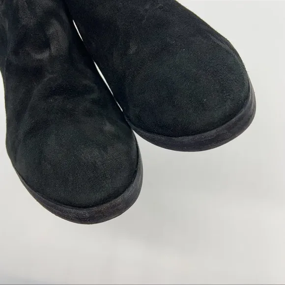 Aquatalia Black Suede Waterproof Farin Ankle Booties Boots Women Size 9 Italy