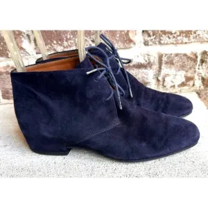 Aquatalia Blue Suede Chukka Boots Lace Up Ladies Sz 6 Italy Ankle Bootie…
