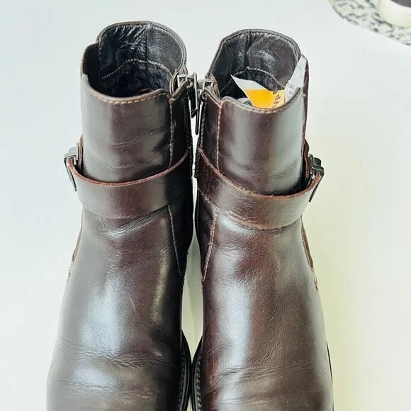 Aquatalia By Marvin Ulrika Leather Motobike boots , brown , Size 8.5-9