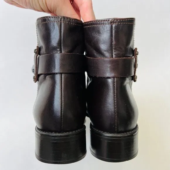 Aquatalia By Marvin Ulrika Leather Motobike boots , brown , Size 8.5-9