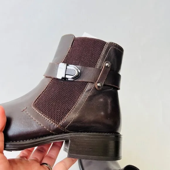 Aquatalia By Marvin Ulrika Leather Motobike boots , brown , Size 8.5-9