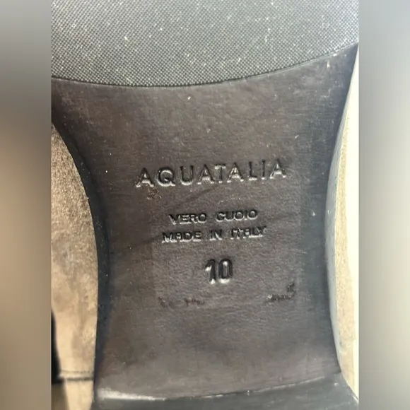 AQUATALIA Grey Suede‎ Leather Ankle Bootie Flat Pointed Toe Heel Women's Size 10