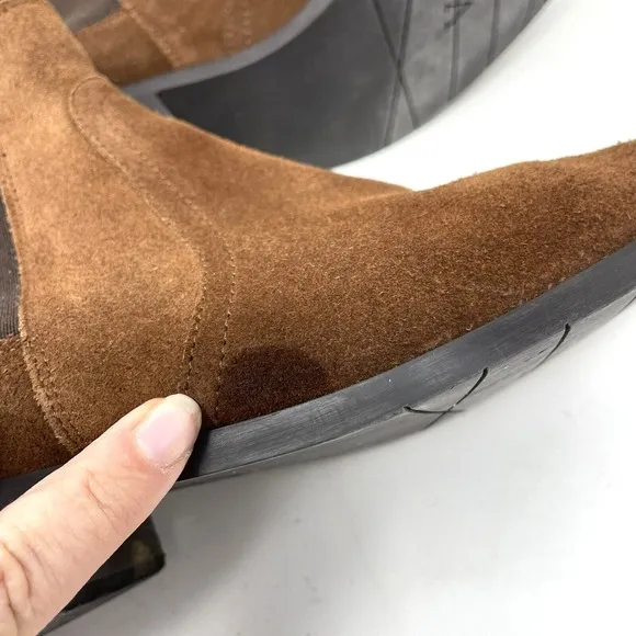 Aquatalia Womens Brown Tamera Suede Chelsea Ankle Boots Shoe Size US 7